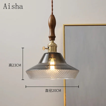 Suspension élégante en noyer et verre cuivre pour intérieur — LZ4X9P