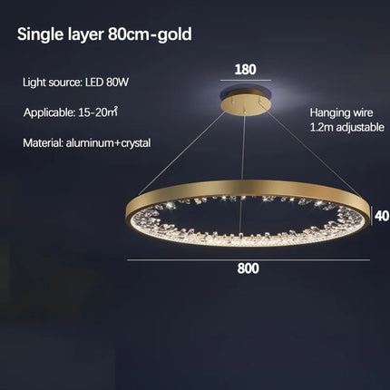 lustre en cristal design luxe avec éclairage led