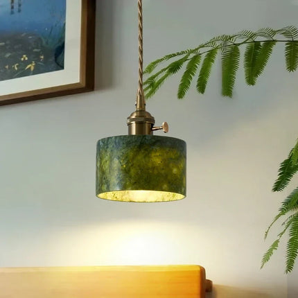 Suspension en jade naturel style rétro français pour intérieur élégant — LZ4X9P2Q