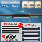 4 pièces noires 20 W 1 jeu / Blanc froid / CHINE