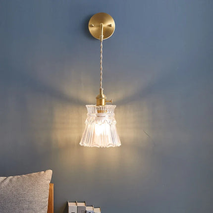 Applique murale LED en laiton et verre pour intérieur — LZ4X9P2