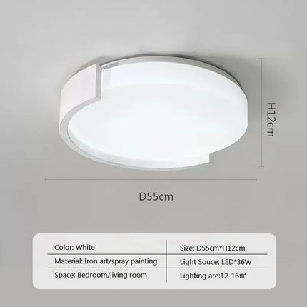 Plafonnier LED rond style nordique pour allées variées — LZ4X9P2