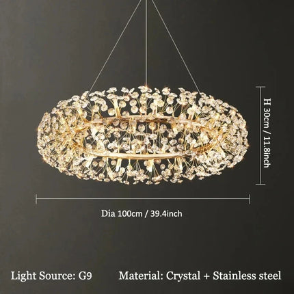 Lustre suspendu LED en cristal design moderne luxe 2024 — LZ7XQ2