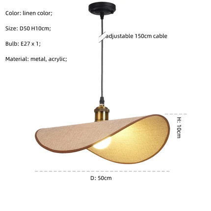 Wabi Sabi minimalisme E27 suspension Led lumière rétro chapeau Led suspension lampe salle à manger nordique suspension lampe Led Droplight Luminarias
