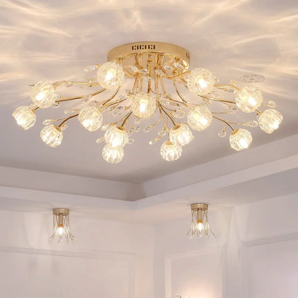 Lustre moderne en verre et cristal pour décoration intérieure — LZ4X9P
