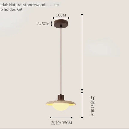 Suspension décorative en marbre travertin à longueur réglable — LZ4X9P2