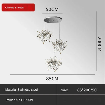 Lustre suspension en acier inoxydable pour restaurant et boutique — LZ4X9P