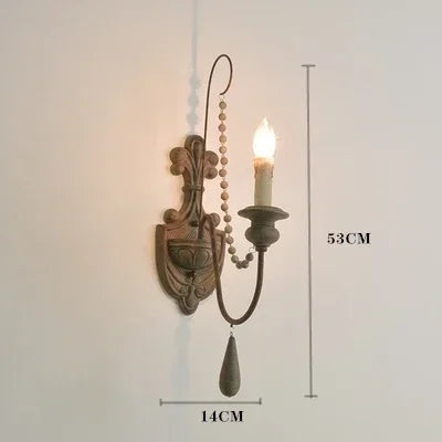 Lustre rétro en bois pour décoration intérieure élégante — LZ4X9T2