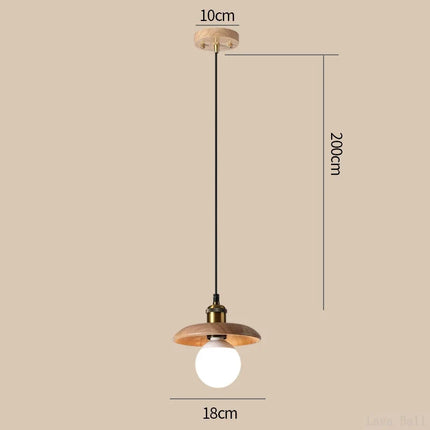 Suspension lampe soucoupe volante en bois E27 pour salle à manger et salon — LZ3F9X