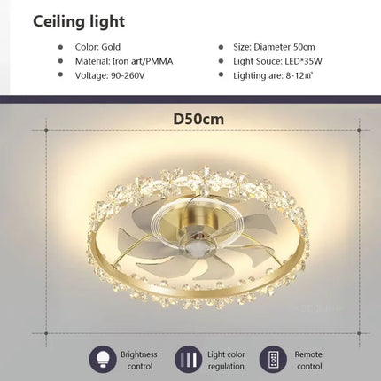 Plafonnier LED moderne avec ventilateur silencieux et éclairage intelligent — LZ4X9Q2