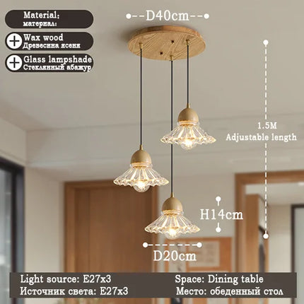 Suspension LED en verre au design nordique décoratif — LZ4P9XQ