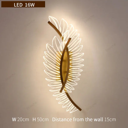 Applique murale décorative en forme d'aile dorée pour intérieur — LZ4X9P2