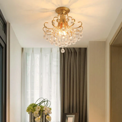 Lustre moderne en cristal doré pour intérieur lumineux — LZ4X9T2
