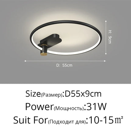 Plafonnier LED circulaire style nordique pour intérieur décoratif — LZ4X9Q2