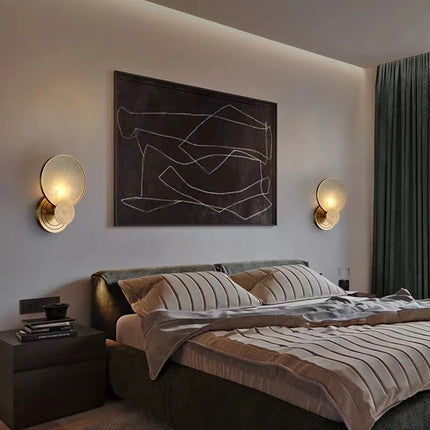 Applique murale LED ronde en marbre naturel au design moderne intérieur — LZ4X9T2