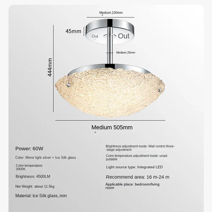 suspension moderne en acier inoxydable avec barre en cristal minimaliste