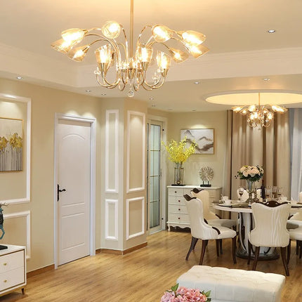 Lustre nordique en cristal avec éclairage rétro moderne — LZ4X9QJ