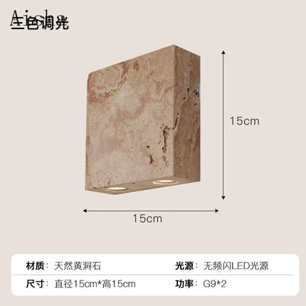 Applique murale en pierre style nordique rétro pour intérieur raffiné — LZ4X9P2