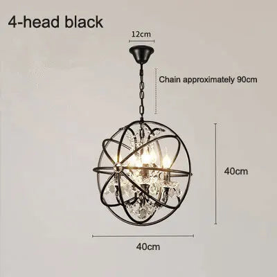 Lustre suspension style américain rétro en cristal pour bar et restaurant — LZ4X9J