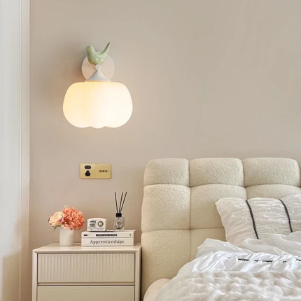 applique murale moderne en pe avec abat-jour d'oiseau led