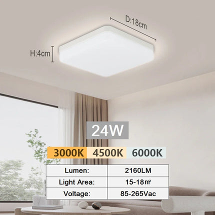 Plafonnier LED carré connecté avec commande vocale Alexa et Google — LZ4X9P
