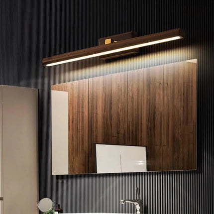 Applique murale LED avec miroir bois 40 cm pour salle de bain et chevet — LZ7P4X