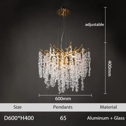 Lustre LED en cristaux au design moderne pour intérieur — LZ4XJ9