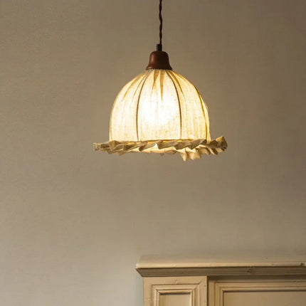 Lustre romantique en forme de bourgeon en coton et lin — LZ4X9T