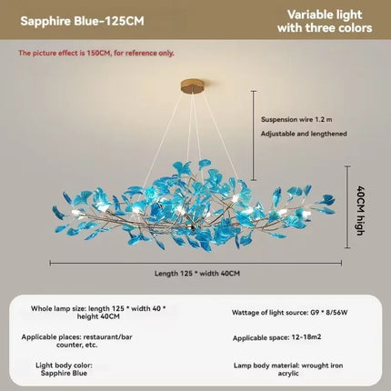 Lustre nordique Artpad avec feuilles en acrylique pour intérieur — LZ4X9M
