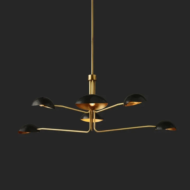 lustre rétro en cuivre lampe créative à bras long design industriel
