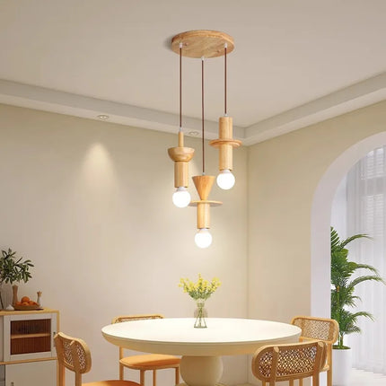 Suspension moderne en rondins style japonais pour intérieur élégant — LZ4X9P2Q