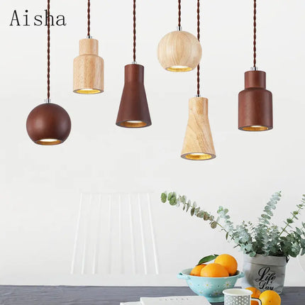 Suspension nordique en bois de noyer pour intérieur raffiné — LZ4D7XQ