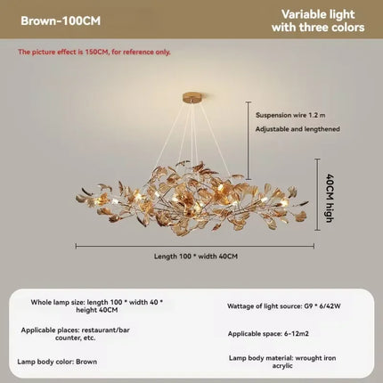 Lustre nordique Artpad avec feuilles en acrylique pour intérieur — LZ4X9M