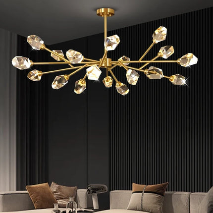 Lustre en cuivre et cristal pour une ambiance élégante — LZ4D9X