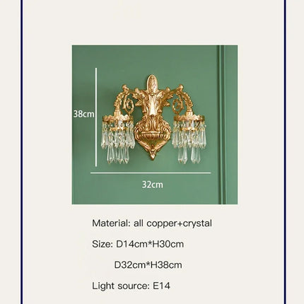 Applique murale classique décorative en cristal pour intérieur — LZ4X9T1