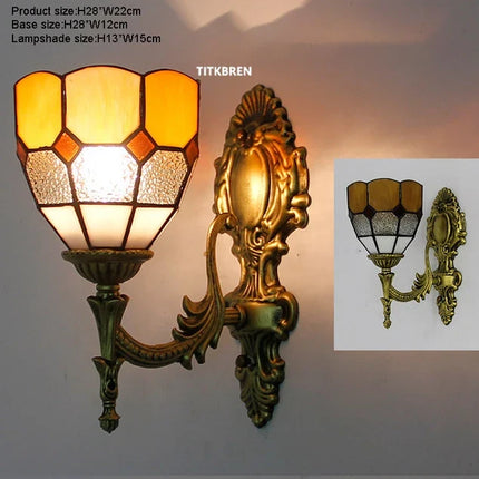 Applique murale décorative en verre avec fleurs turques et abat-jour baroque — LZ4X9T2