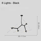8 Lights Black / 3 Lights Switchable
