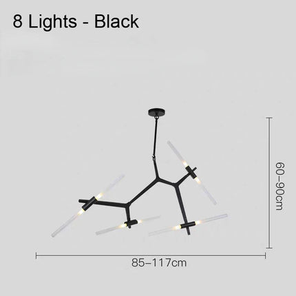 Suspension lustre moderne tube LED en verre pour décoration — LZ4X9P2