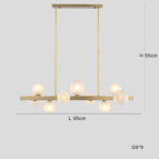 9 lumières L 95cm / Lumière chaude