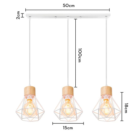 Suspension vintage en bois avec éclairage LED intégré — LZ4X9T