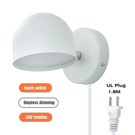 Applique murale LED avec variateur tactile rotatif 350° et prise intégrée — LZ4X9P