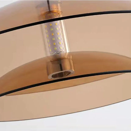 Suspension moderne en verre double couche et métal chromé — LZ3F9XQ