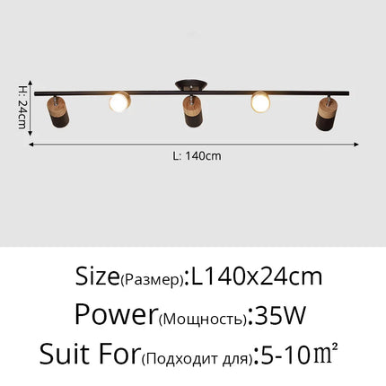Lustre nordique à bande LED avec spots décoratifs pour intérieur — LZ4X7P9