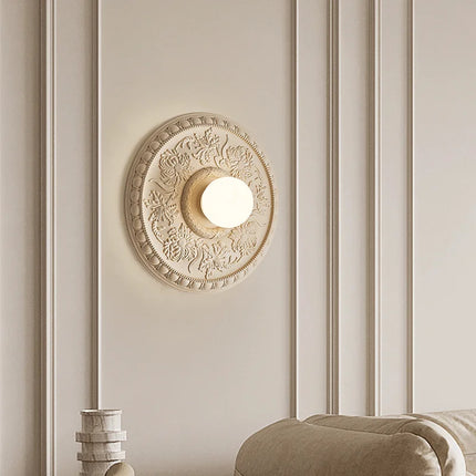 Applique murale rétro avec abat-jour en verre blanc haut de gamme — LZ4X9P2