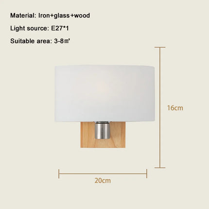 Applique murale LED en bois massif et verre style nordique — LZ4X9T2