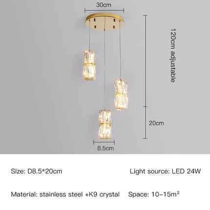 Suspension nordique en acier inoxydable avec cristal décoratif — LZ4X9P