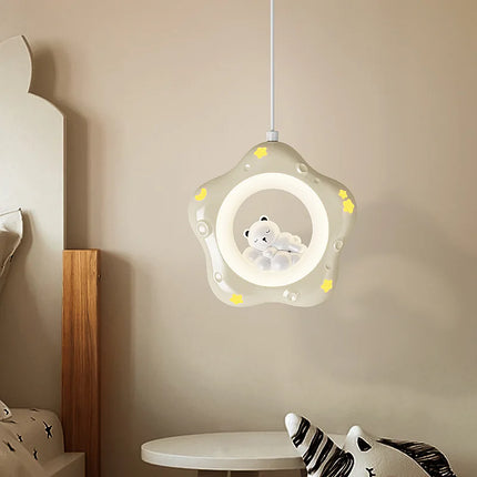Suspension enfant en résine avec motifs ours et lapin — LZ4F9X2