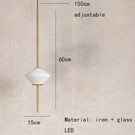 Suspension LED en verre blanc moderne
