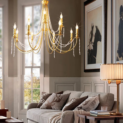 Lustre moderne en laiton pour éclairage intérieur élégant — LZ4X9P