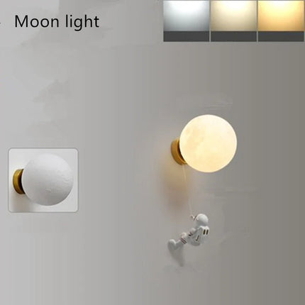 Applique murale lune et astronaute en cuivre pour garçon — LZ4X9T